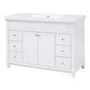 Bathroom Vanity With Sink, 6 Soft Close Drawers & Double Doors - White by HouseOfZazla