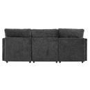 85.4' Sectional Sofa Modular Sofa U-shaped Sofa Couch Sofa Bed L-shaped Sofa with a Movable Ottoman and Two USB Ports for Living Room, Black