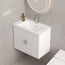 24" Floating Wall Mounted Bathroom Vanity with White Porcelain Sink and Soft Close Doors