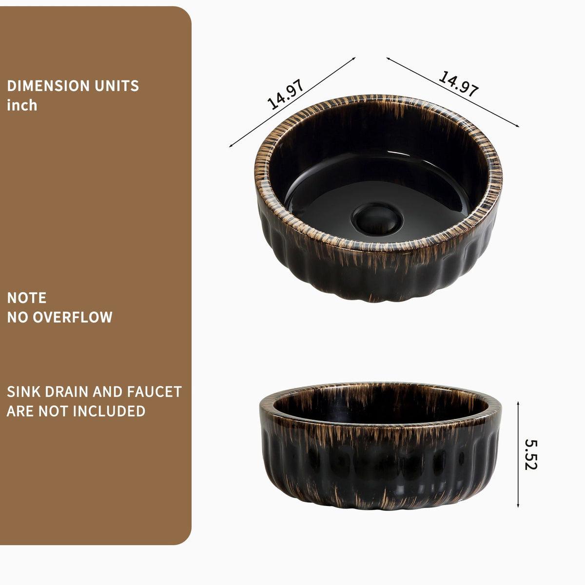 Vessel Sink, Above Counter Small Bowl - Black, photo 6 of 9