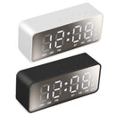 Mirror Digital Alarm Clock LED V5.0 Wireless Speaker Clock with FM Radio Temperature Display MMC Card Slot