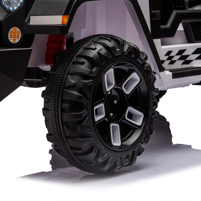 24V Ride On Large PickUp Truck car for Kids,ride On 4WD Toys with Remote Control,Parents Can Assist in Driving,Bluetooth music version,Pickup truck design with spacious storage in the rear.