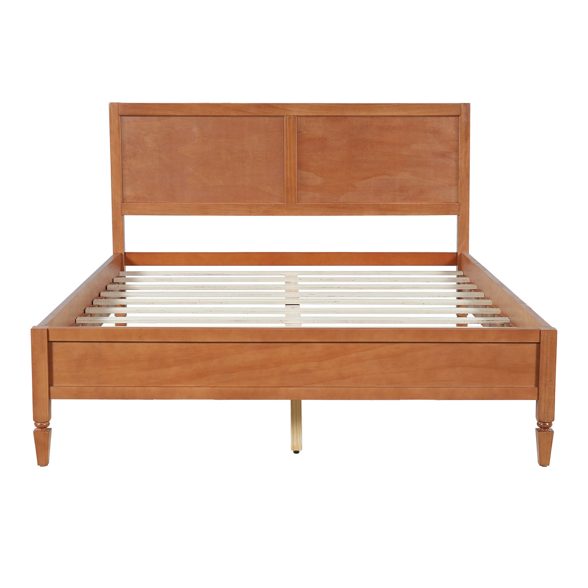 Queen Size Wood Platform Bed Frame with Classic Panel Headboard, photo 5 of 10