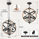 4-Light Dining Room Farmhouse Chandelier Light Fixtures