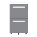 2-Drawer Mobile File Cabinet With Lock,On 360° Wheels, Holds A4/Letter/Legal Files - White by HouseOfZazla