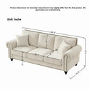 Modern 3 And 2 Seater Sofa With Rolled Arms, Tufted Upholstered Couch by Unique Piece Furniture