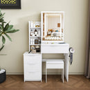 Modern Vanity Desk With 3 LED Lighting Modes, 4 Drawers by HouseOfZazla