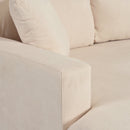 3 Seat Streamlined Sofa with Removable Back and Seat Cushions and 2 pillows, for Living Room, Office, Apartment
