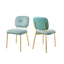 Modern Dining Chairs (Set of 2) Upholstered Accent Chairs With Metal Legs Space Saving Contemporary Seating - Green by Unique Piece Furniture