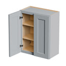 Gray Shaker Solid Wood Wall Cabinet with Soft-Close Doors by HouseOfZazla