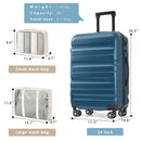 Hardshell ABS Luggage Set 24-Inch Spinner Suitcase with 2 Packing Cubes