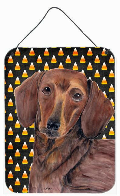 Dachshund Candy Corn Halloween Portrait Wall or Door Hanging Prints