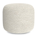 Chantal - Round Pouf - White by HouseOfZazla