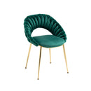 Accent Chairs Set of 2, Velvet Side Chairs with Gold Legs, Mid-Century Upholstered Dining Chairs for Living Room, Kitchen, Bedroom, Beauty Room