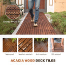 10 PCS Interlocking Acacia Hardwood Deck Tiles
