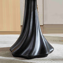 Sculptural Round Dining Table Petal Shape Root Texture For Dining Room - Black