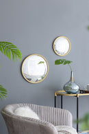 Round Mirror, Circle Mirror With Iron Frame For Living Room Bedroom Vanity Entryway Hallway by Unique Piece Furniture