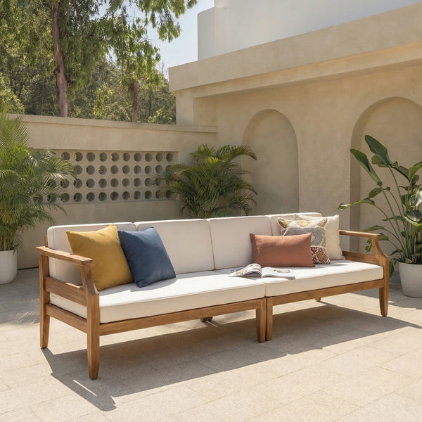 Aston 4 Seater Left and Right Acacia Wood Sofa Set
