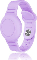 Kids Waterproof Airtag Bracelet Compatible with Apple AirTag, Hidden Silicon Protective Case for Air Tag GPS Tracker Holder, Adjustable Anti-Lost Watch Band for Toddler Child (Purple) by TinyTreasures Baby Boutique