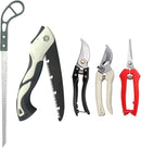 5 Piece Gardening Scissors Folding Saw Pruner Set with Pruner Saw Hand Garden Clippers Set by GreenHaven Gardens