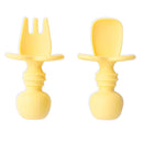 Bumkins Baby Utensils Set, Chewtensils Silicone Spoons for Dipping, Self-Feeding, Baby Led Weaning, Trainer Learning, First Stage Eating, Soft Practice Fork and Spoon, Babies 6 Months, Pineapple by TinyTreasures Baby Boutique