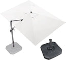 PURPLE LEAF 9' X 11.5' Patio Umbrella with Base Outdoor Cantilever Rectangle Umbrella Offset Umbrella with 360-degree Rotation for Garden Deck Pool Patio White by GreenHaven Gardens
