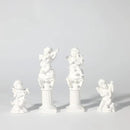 LIYAOLI 4pcs 2.7'' Cherub Decor & 2pcs Roman Decorative Columns Props Shooting,Little Angel Statues for Home Decor Adorable Music Small Angel Figurines by GreenHaven Gardens
