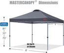 MASTERCANOPY Durable Pop-up Canopy Tent with Roller Bag (8x8, Dark Grey) by GreenHaven Gardens