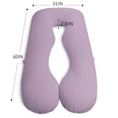 Meiz U Shaped Sleeping, Cooling 60‘’ Maternity Pillow for Pregnant Women with Jersey Cover, Purple by TinyTreasures Baby Boutique