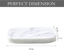 𝐋𝐮𝐱𝐮𝐫𝐲 𝐈𝐭𝐚𝐥𝐢𝐚𝐧 100% Marble Tile Coasters – Set of 4 – Square Modern Bar Coasters for Drinks, Coffee –Stone Holder for Home Décor, Housewarming Gifts (Carrara White) by CozyNest Decor