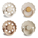FRIGG Natural Rubber Baby Pacifier 4-Pack Snowflake Dream | Made in Denmark | BPA-Free (0-6 Months) by TinyTreasures Baby Boutique