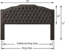 24KF Upholstered Button Tufted King Size Headboard with Nailhead Trim, Elegant Boucle Fabric California King headboard, 6031-K-Boucle-Dark Gray by CozyNest Decor
