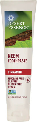 Desert Essence Natural Neem Toothpaste - Cinnamint - 6.25 Oz - Pure Essential Oil - Baking Soda - Complete Oral Care - Sea Salt - Refreshing Taste - Promotes Buildup Reduction by CozyNest Decor