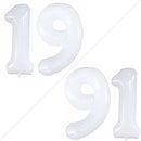 GOER Number 19 Balloons for 19th Birthday Sweet 19 Party Decorations,42 Inch Jumbo Foil Helium 91 Balloons for 91st Birthday Party Decoration (White) by TinyTreasures Baby Boutique