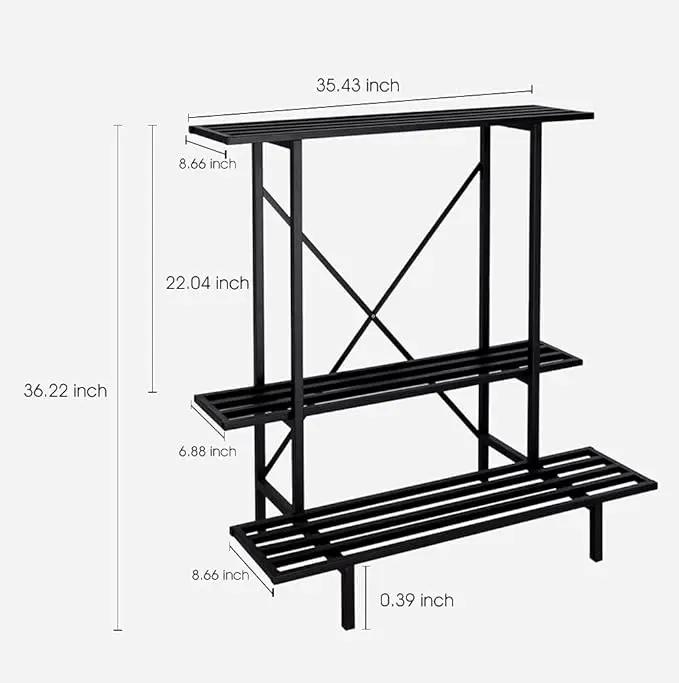 Zhongma 3 Tier Plant Stand Space-Saving Heavy Duty Plant Holder for Balcony, Home, Garden ,Metal Sturdy Plant Stand for Indoor and Outdoor, photo 6 of 6