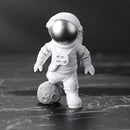 4 Pcs Silver White Astronaut Statues Set, Spaceman Sculpture Figurines Home Ornament Cake Toppers Gift by CozyNest Decor