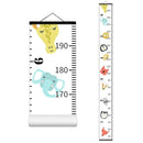 Cute Animals Growth Chart for Kids Baby Height Chart Ruler Removable Canvas Wooden Frame Hanging Wall Rulers Measurement Charts for Toddler Room Nursery Decor - 79"X7.9" with Black Wood by TinyTreasures Baby Boutique