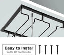 Xverycan Wine Glass Rack Under Cabinet, 8 Row Extreme Large Stemware Hanger, Metal Wine Goblet Holder, DIY Bar Glass Storage Rack for Bar Counter, Kitchen, Screws Included (Black) by CozyNest Decor