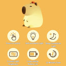 Capybara Little Night Light for Kids, Portable USB Rechargeable Animal Lamps Touch Control Lamp, Silicone Night Light with Timing Function,Children's Christmas Gifts by TinyTreasures Baby Boutique