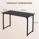 PayLessHere | 47 Inch Computer Desk | Black | Office Desk with Metal Frame, Adjustable Feet | Water-Resistant, Scratchproof Surface | Sturdy Writing Table for Home Office or Study | Pack of 1 by CozyNest Decor