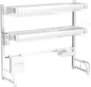 3 Tier Extra Large Stainless Steel Expandable Over The Sink Dish Drainer Drying Rack, Rust Proof Metal, Space Saving, Modern Silver Big Capacity Extendable Plate Strainers Above Kitchen Counter by CozyNest Decor