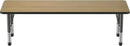 Factory Direct Partners FDP Rectangle (24 x 60 inch) Classroom Table with Adjustable Chunky Toddler Legs (15-24 in); Preschool, Kinder and Daycare Furniture - Pasadena Oak Top/Black Edge and Legs by CozyNest Decor