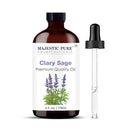 Majestic Pure Clary Sage Essential Oil with Glass Dropper - Huge 4 Fl Oz - 100% Pure and Natural Clary Sage Oil - Premium Grade Essential Oils for Diffuser, Aromatherapy, Soap and Candle Making by CozyNest Decor