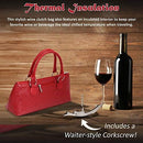 Wine Clutch Bag (Thermal Insulated) Trendy Women's Carry Tote | Holds Red & White 750mL Bottles | Trendy Fashion | Incl. Portable Waiter-Style Corkscrew by TinyTreasures Baby Boutique
