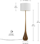 GLOBE Electric Novogratz x Harrington 65" Floor Lamp, 2-Tone Faux Wood Base, White Fabric Shade, Socket Rotary Switch 67225 by CozyNest Decor