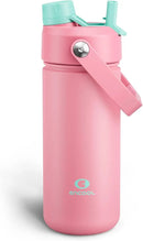 Insulated Water Bottle with Straw Stainless Steel Water Bottle, Leak-Proof, BPA-Free, Double Wall Vacuum Keeps Cold for 24 Hours for Sports, Travel, School (18 oz, Tulip) by CozyNest Decor
