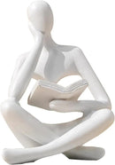 Bookshelf Decor Thinker Statue - Abstract Style Thinker Sculptures Modern Aesthetic Figurine Decoration Statues for Home Decor-Zuo Si-White by CozyNest Decor