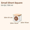 ComSaf 0.6 Qt Glass Food Storage Jars Set of 6, Clear Storage Containers with Airtight Lids, Pantry Organization Jar, Spice Jar, Blooming Tea, Coffee and Sugar Container, Canister Set for Kitchen by CozyNest Decor