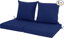 Outdoor Cushions for Patio Furniture, Waterproof Outdoor Chair Cushion w/Fade-Resistant, Removable & Machine-Washable Cover, 22x22 Inch, Deep Seat Sofa/Couch Pad Replacement – Set of 2, Navy Blue by GreenHaven Gardens