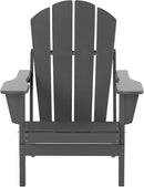 WO Home Furniture Adirondack Chairs Table Set of 3 PCS Outdoor Folding Chairs Coffee Table Weather/UV Resistant for Lawn, Garden, Bon Fire, Balcony (Gray) by GreenHaven Gardens